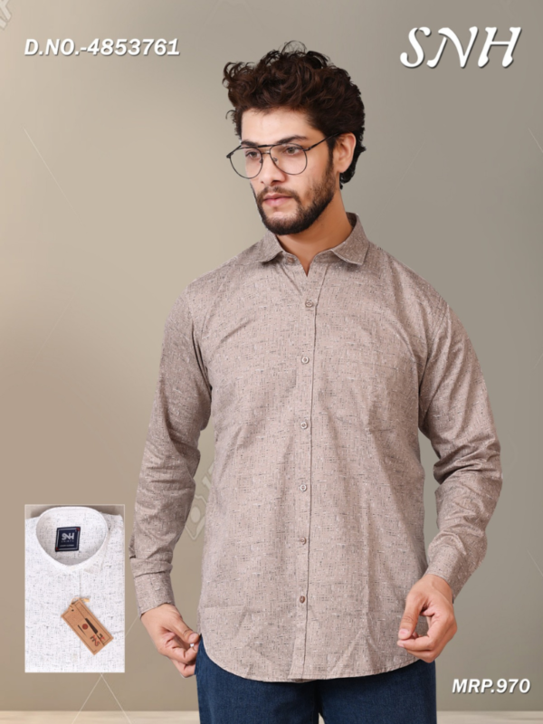 "SNH Men's Casual Printed Shirt | Stylish Full-Sleeve Shirt